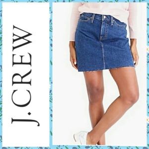 J Crew Mercantile Raw Hem Denim Mini Skirt